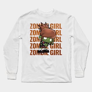 Zombie Girl Creepy Scary Kawaii Zombie Cute Halloween Outfit Long Sleeve T-Shirt